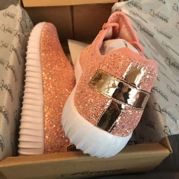 New Dusty Rose Glitter Sneakers 8.5 - Picture 3 of 3